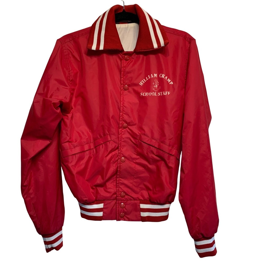 Windless Flapjacket Small Red Vintage Varsity Bomber William Cramp‎ School Staff